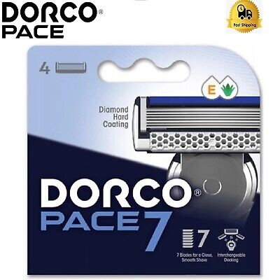 DORCO PACE 7 - 7 Blade Razor System Cartridge  1 x Pack = 4 Cartridges