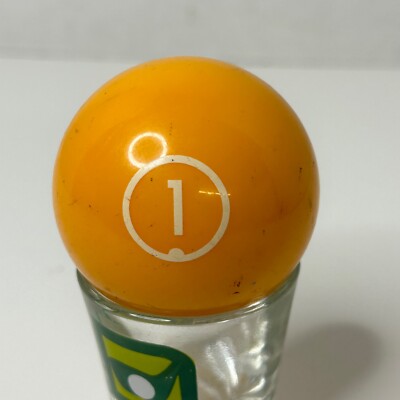 Vtg Number 1 Yellow Solid Pool Ball White Circle Replacement Billiard 2 1/4''