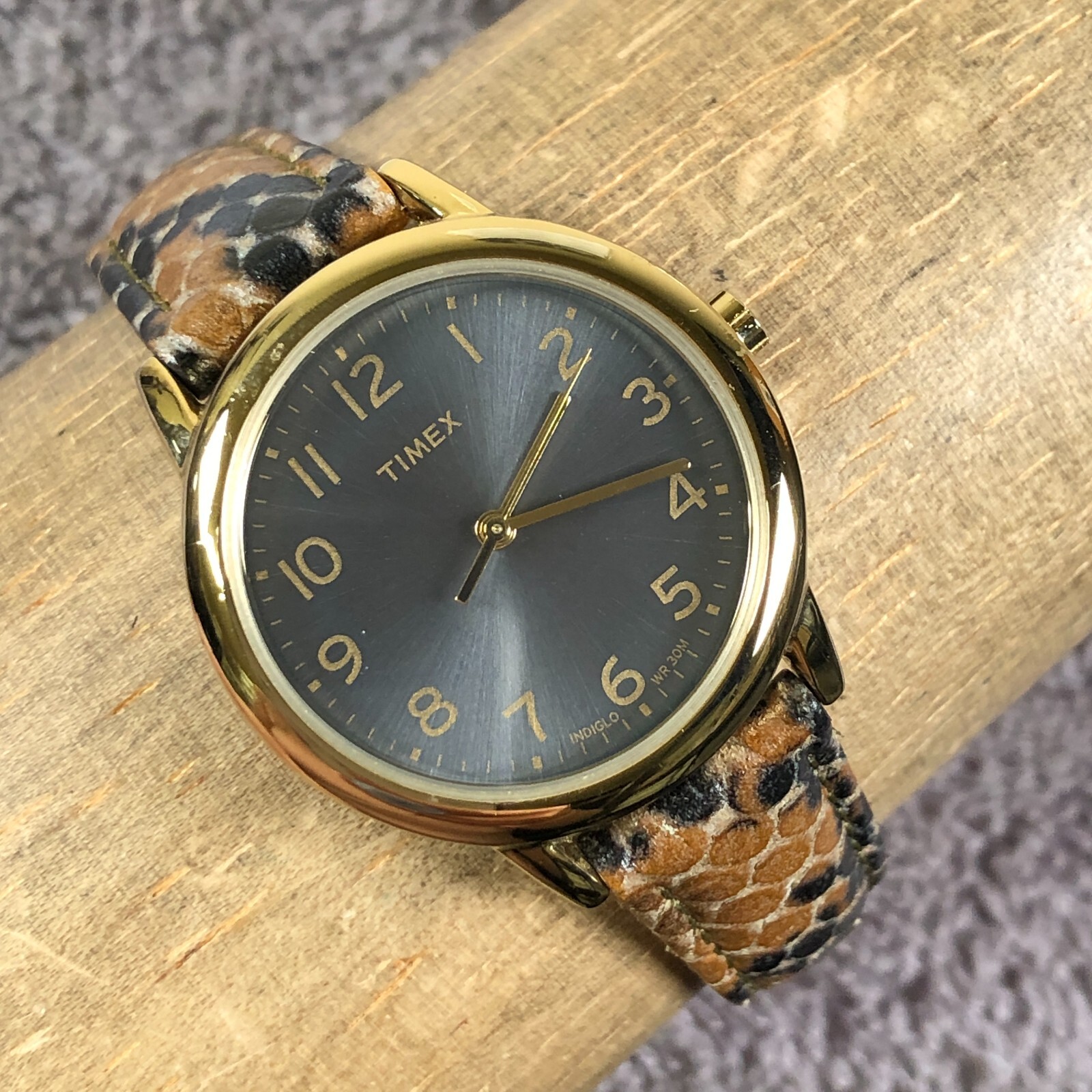 Timex Women Leather Animal Snake Print 31mm Quartz Analog