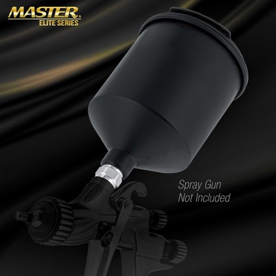 600ml Black Aluminum Gravity Feed Spray Paint Gun Cup - Elite 44 & 88 Series
