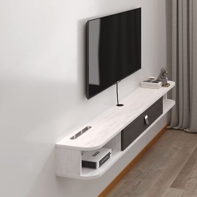 Pmnianhua Floating TV Console,47'' Wall-Mounted Media Console,Floating TV Cab...