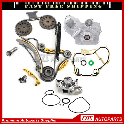 Ecotec Timing Chain & Cover w/ Oil & Water Pump For 00-11 GM 2.0L 2.2L 2.4L DOHC