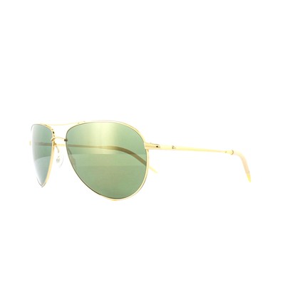 Pre-owned Oliver Peoples Sunglasses Benedict 1002 5264o9 18k Gold Plated G15 Goldtone Vfx In Green