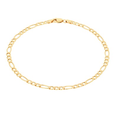 10K Yellow Gold 3.5mm Figaro Chain Bracelet or Anklet Mens Women 7" 8" 9"