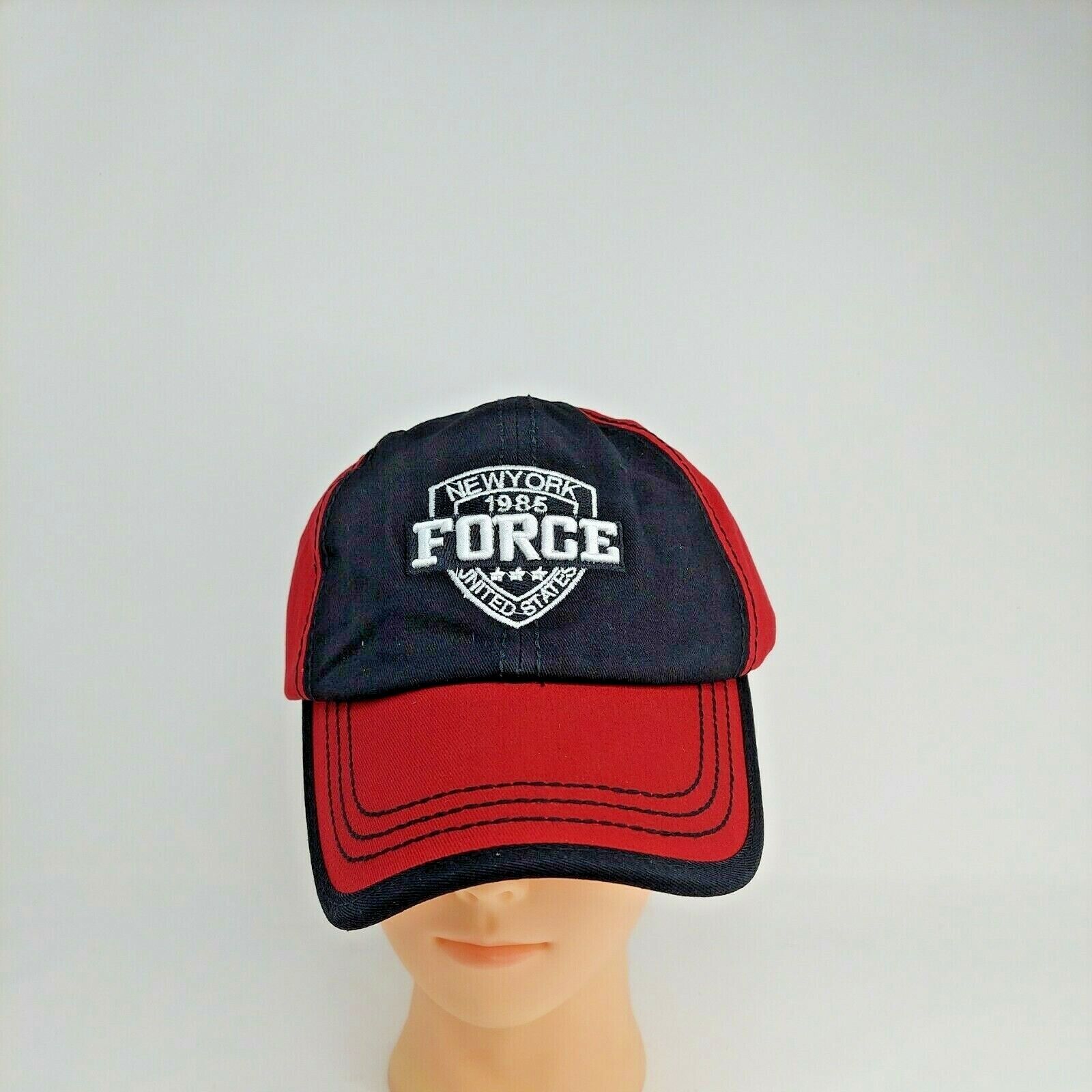 New York Force 1985 United States Baseball Hat Cap Adjustable OSFM Black/Red New York Force 1985 United States Baseball Hat Cap Adjustable OSFM Black/Red
