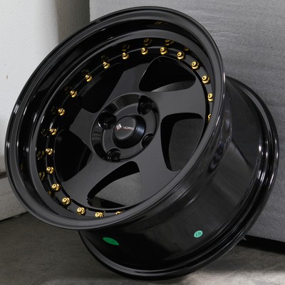 15x8 Black Wheels Vors VR2 4x108 20 (Set of 4)  73.1