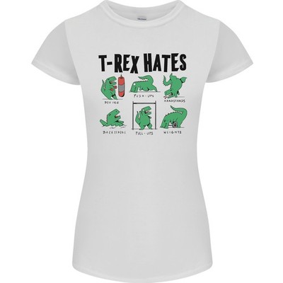 T-Rex Odia Dinosaurios Divertidos Camiseta Cortada Para Mujeres Petite Jurassic