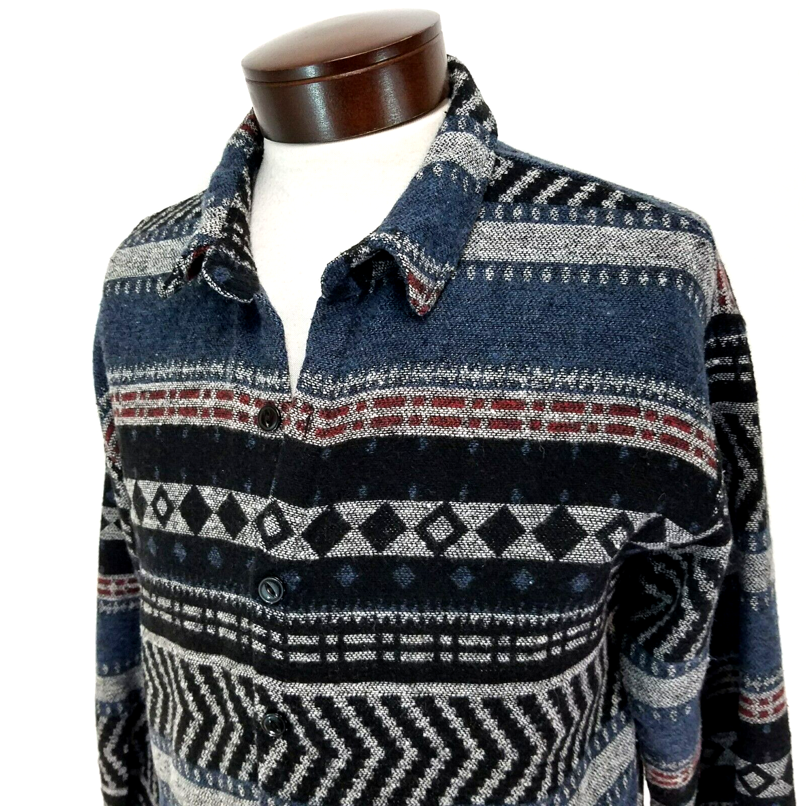 Tシャツ・カットソー ALANUI Embroidered Wool Blend Antarctic Expedition Blanket Men's Aztec-Inspired Shirt Jacket – FlannelGo