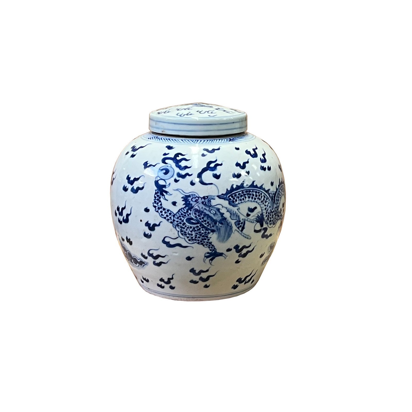 Chinese Hand-paint Dragon Blue White Porcelain Ginger Jar ws2824S Chinese Hand-paint Dragon Blue White Porcelain Ginger Jar ws2824S