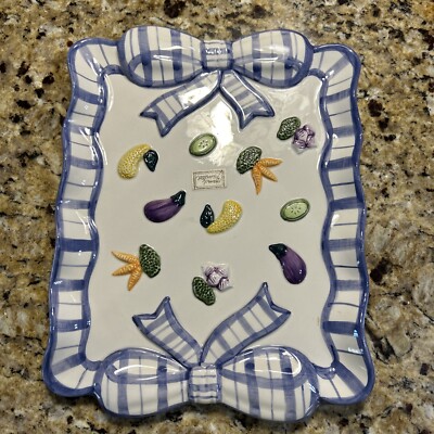 Fitz And Floyd Ceramic Decorative Veggie Tray 9.5  x 7  Rectangular