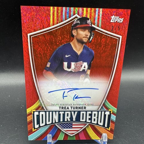 Topps WBC Trea Turner 直筆サイン 10シリ 1/10 Trea Turner Auto Red Shimmer 2/5 2023 Topps WBC Exclusive