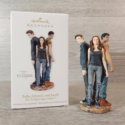 2011 Twilight Saga Eclipse Bella, Edward & Jacob Hallmark Keepsake Ornament NIB