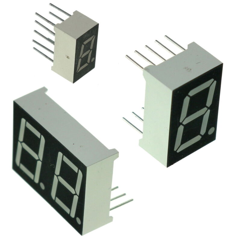 7 segment LED Display Single / Double Digit 0.3" / 0.56" Common Anode or Cathode