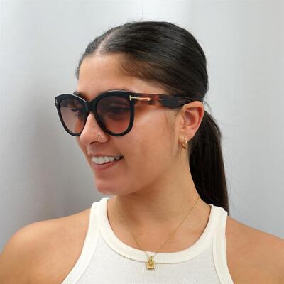 Pre-owned Tom Ford Sunglasses Wallace Ft0870 05f Black Havana Brown Gradient
