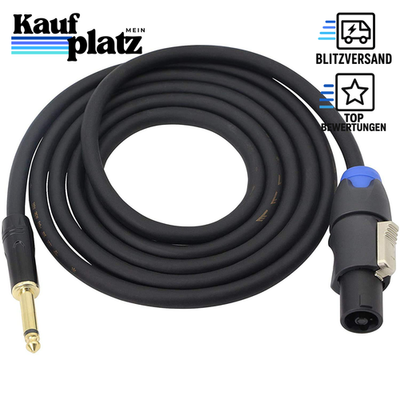Lautsprecherkabel Speakon auf 1/4 Zoll 6,35mm TS Stecker 14 Gauge 2m für DJ PA