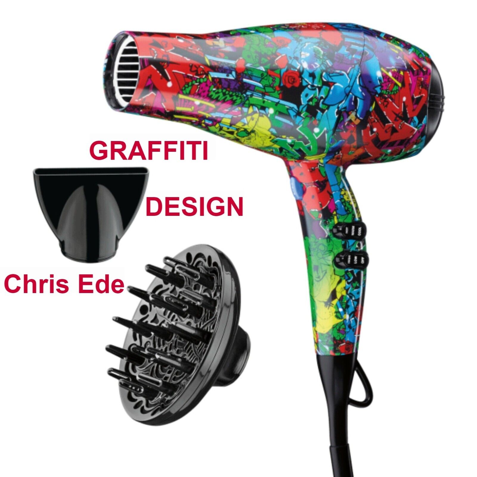 Ceramic Ionic 1875 Watt Ltd Edition Graffiti Chris Ede