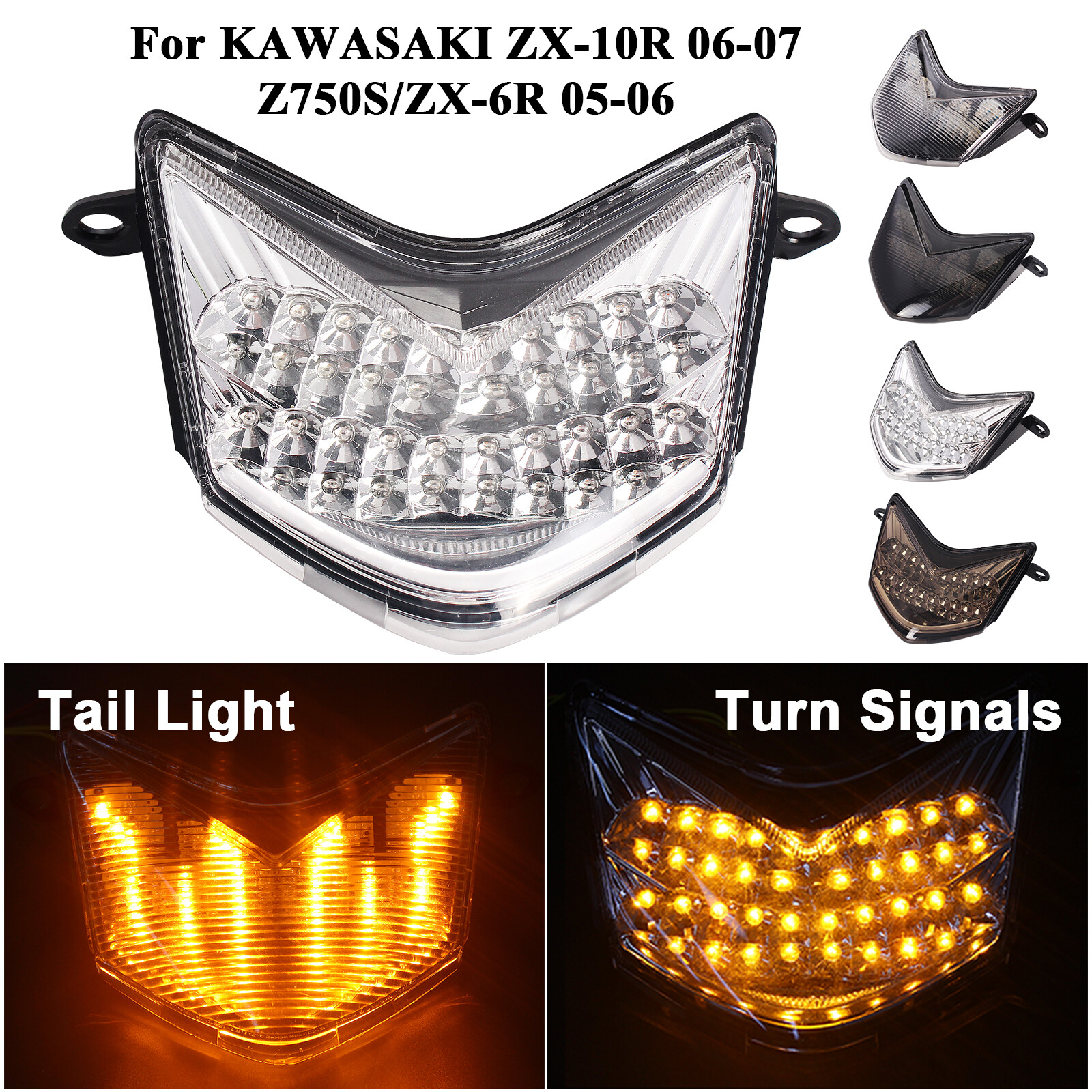 LED Tail Light w/ Turn Signals For KAWASAKI Z750S/ZX-6R 05 LED Tail Light w/ Turn Signals For KAWASAKI Z750S/ZX-6R 05