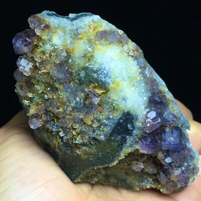 222g Natural Quartz Bottom Plate Green Transparent Blue Heart Fluorite~Fujian