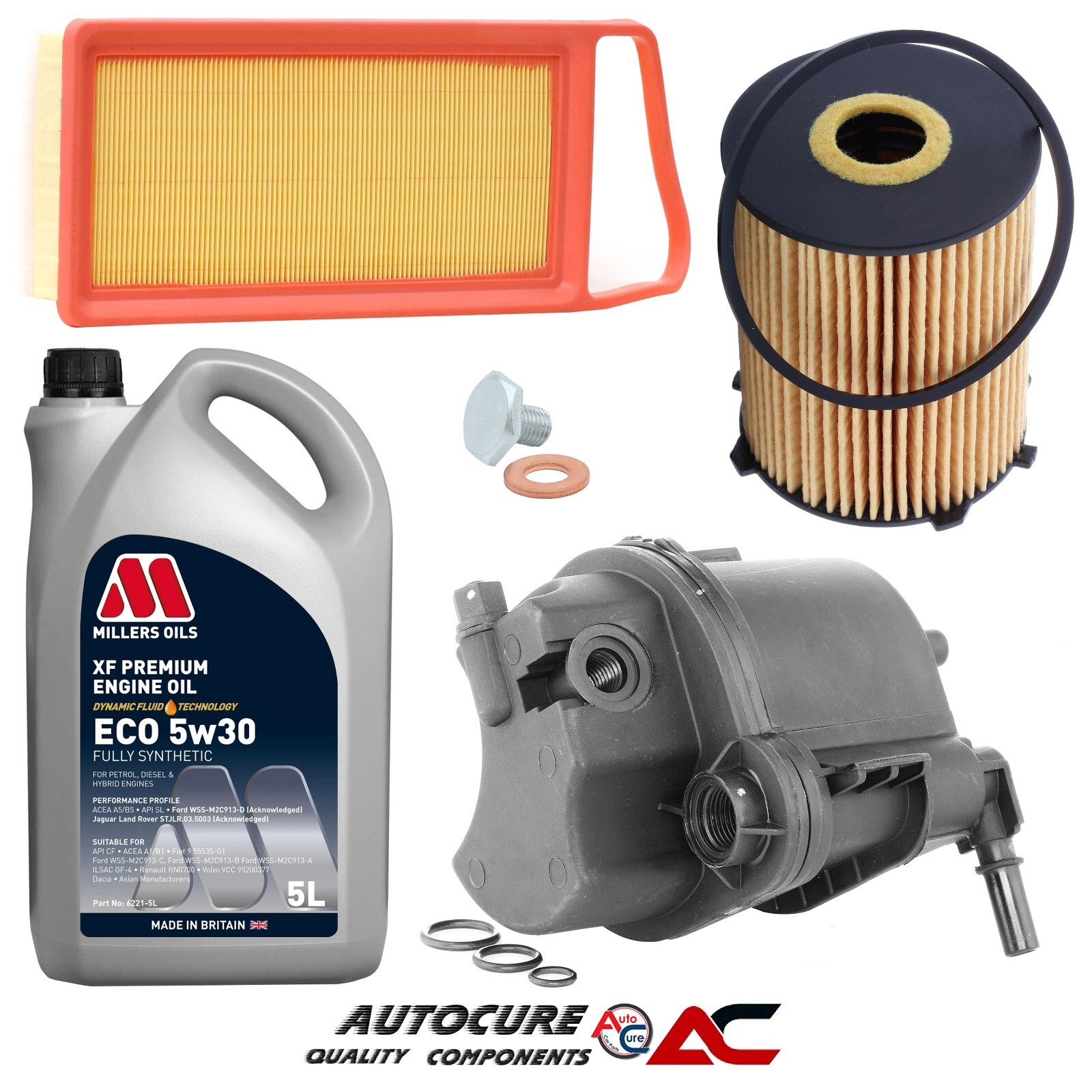 FOR FORD FIESTA STYLE TDCI MK6 FL BE256/7 1.4 DIESEL FILTER SERVICE KIT & 5L