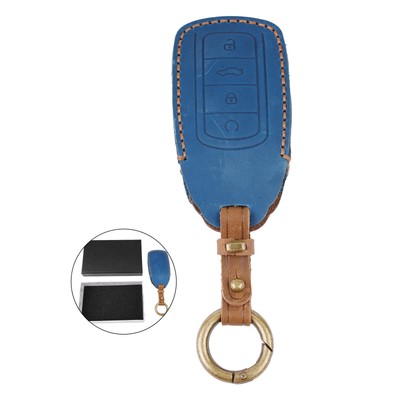 Blue Leather Remote Car Key Fob Case Cover For Chery Omoda 5 Car Accessories New
