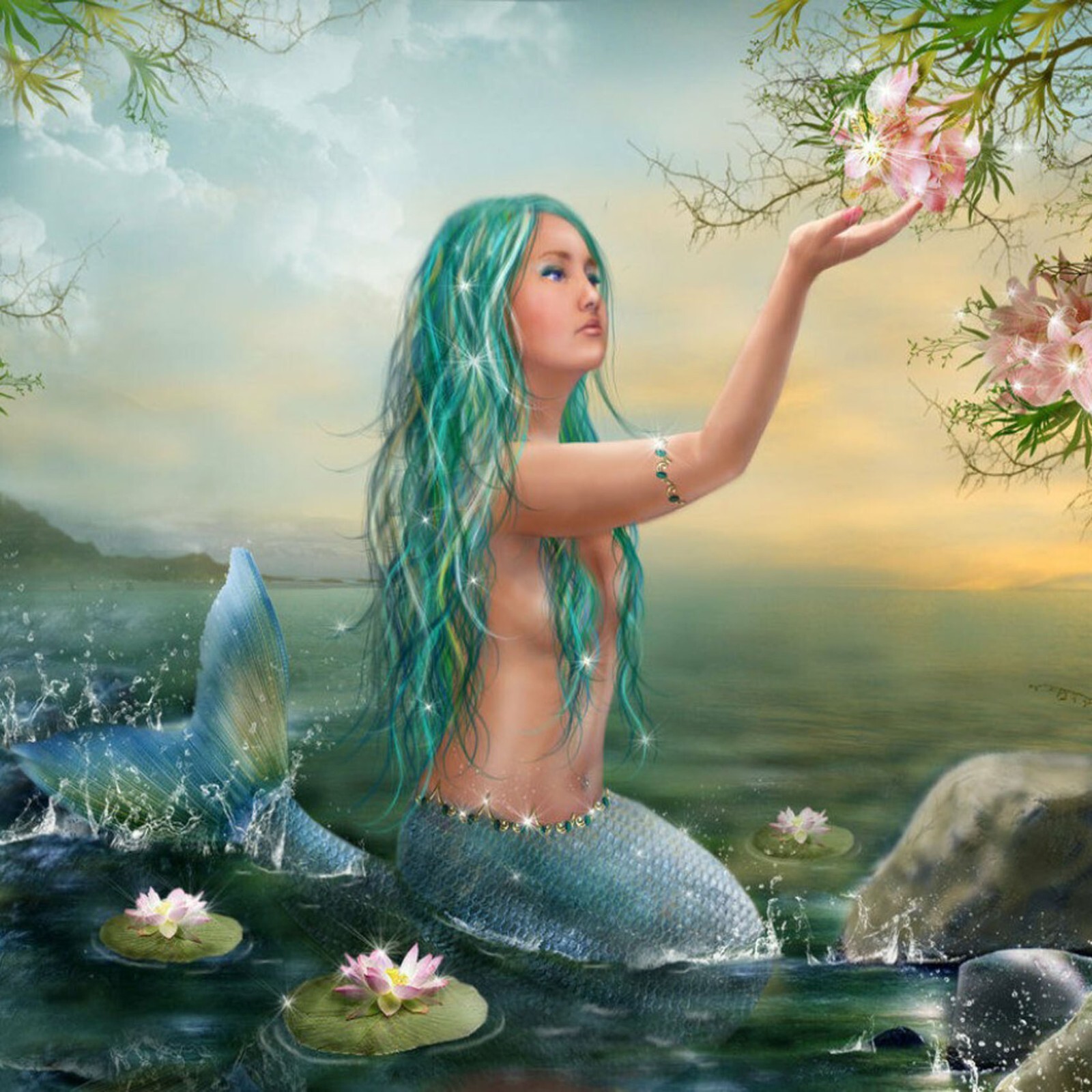 Rusalka д новинки 115 стр 5 фото Купить 5D Алмазная картина Набор Русалки Цветочная картина Квадратные круглые св