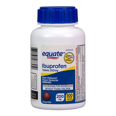 Equate Ibuprofen Tablets, 200 mg, Pain Reliever and Fever Reducer, 500 Count