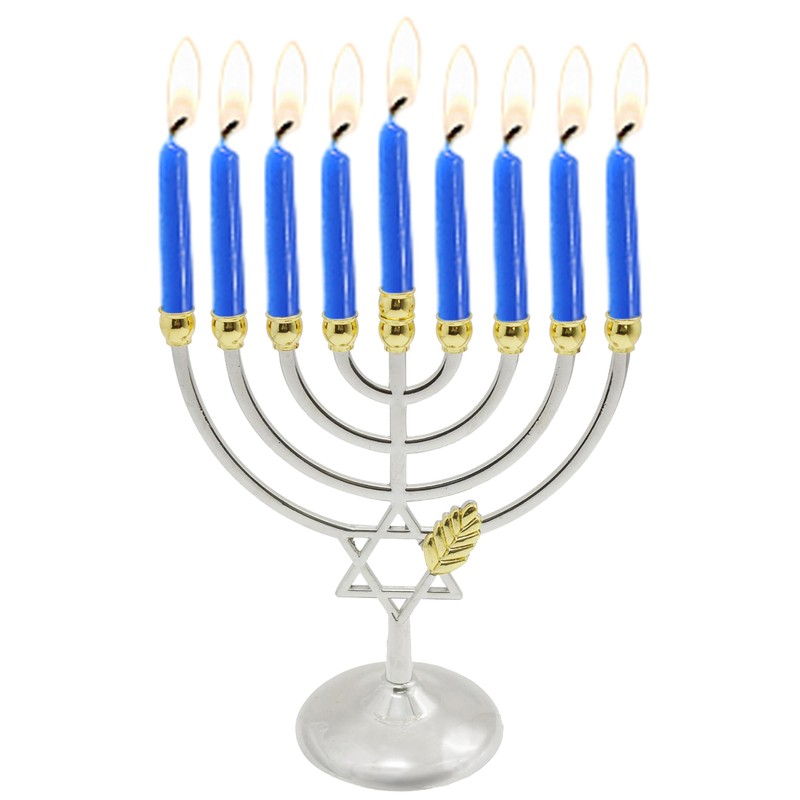 Candle Holder For Hanukkah Menorah Vintage Classic Geometric Candlestick Stand