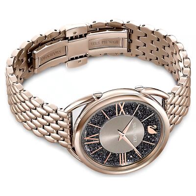 Pre-owned Swarovski Crystalline Glam 5452462 Champagne Gold & Crystal Quartz Watch $413