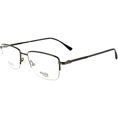 Safilo Elasta E7249 Mens Semi Rimless Eyeglass Frame 0284 Black Ruthenium 54-18