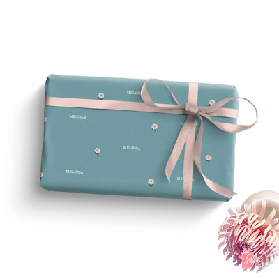 Retro Petals Minimalist Custom Gift Wrap Paper, personalized gift papers