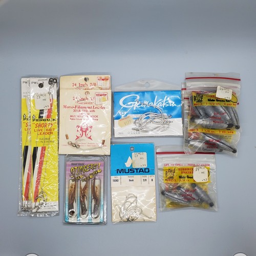 Vintage Fishing Supplies Lot Hooks, Leaders, Jigs, and Vintage Fishing Supplies Lot Hooks, Leaders, Jigs, and