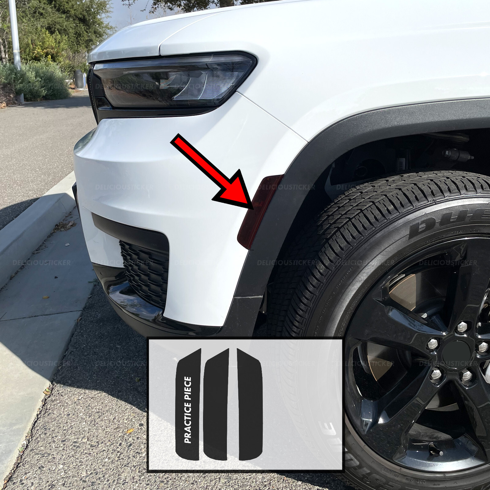 For 2021-2025 Jeep Grand Cherokee L Smoke Front Side Markers