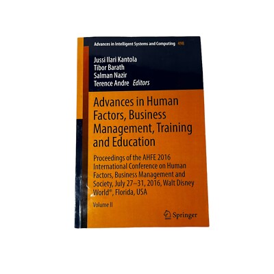 Advances in Intelligent Systems and Computing Ser.: Advances in Human...