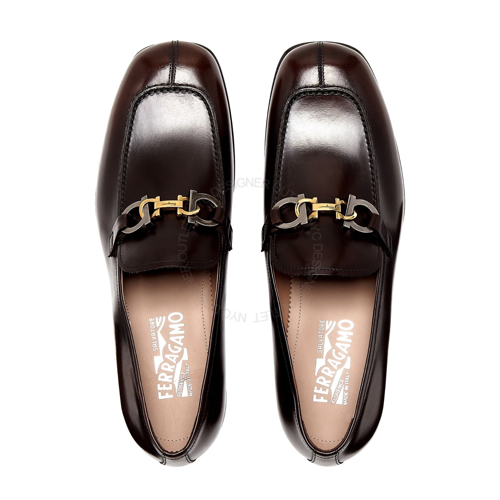 Pre-owned Ferragamo Salvatore  Park Brown Loafer Leather Shoe Sizes 9.5ee 6.5eee