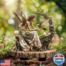 ANNUOZE Fairy Garden Stake Decor, Acrylic 2D Garden Fairy Decoration, Fairy Garden Accessories for Outdoor Indoor Yard Lawn Pot Plants (Flower Fairy with Hummingbird)