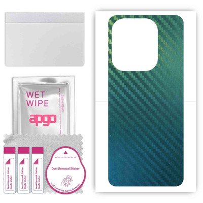 apgo Back Skin Wrap Sticker for Tecno Pop 7 Pro, Carbon Chameleon CAKA1
