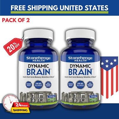 Stonehenge Health Dynamic Brain Supplement For Enhanced Memory and Focus 2 Packs