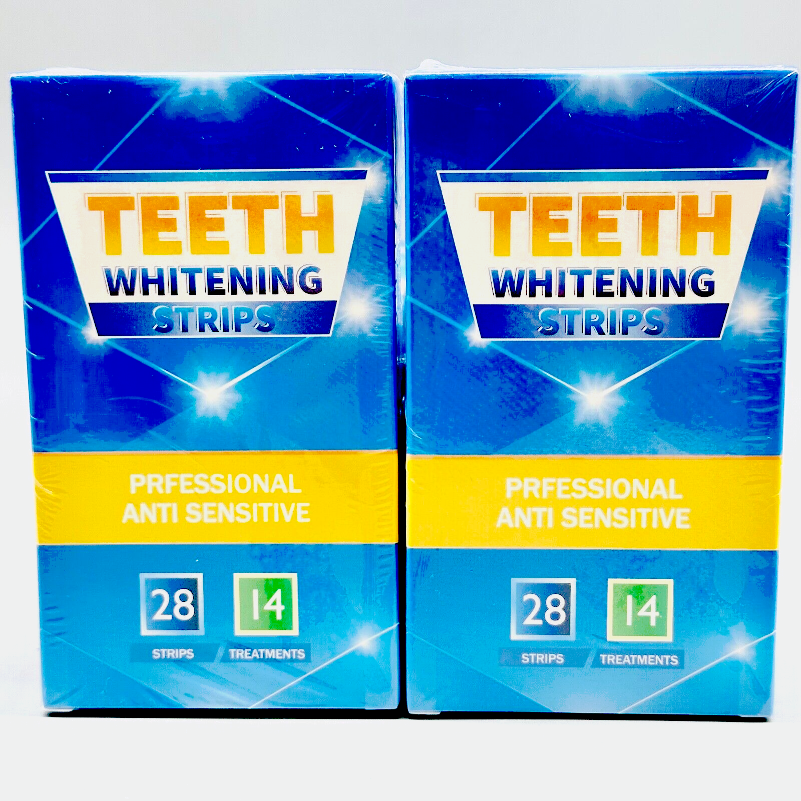 Teeth Whitening Strips Professional Anti Sensitive 2PK x 28Ct (14 Treatments)