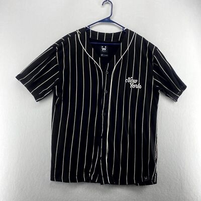 【未使用品】XLARGE BASEBALL SHIRT EMBROIDERED WXYZ New York Cotton Baseball Shirt Jersey Mens Size XL Pin