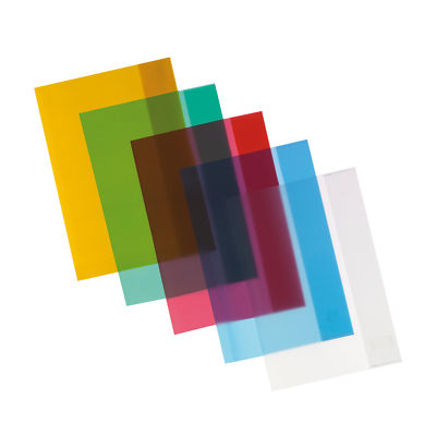 10 Rollen Bucheinbandfolie – Je 2 M Lang, 40 Cm Breit, 5 Farben (transparent, Blau, Grün, Rot, Gelb)