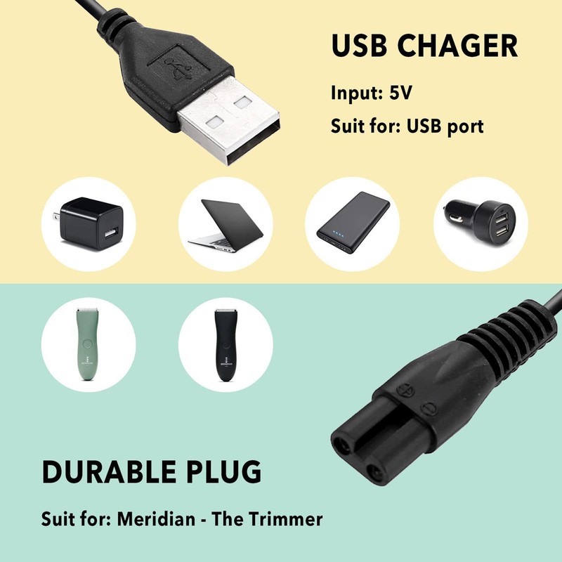 Charger Cable Compatible w/ Meridian Grooming Electric Shaver Trimmer Replacem