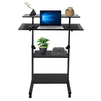mount-it! Mobile Stand Up Desk Height Adjustable Rolling Workstation 40'' Wide
