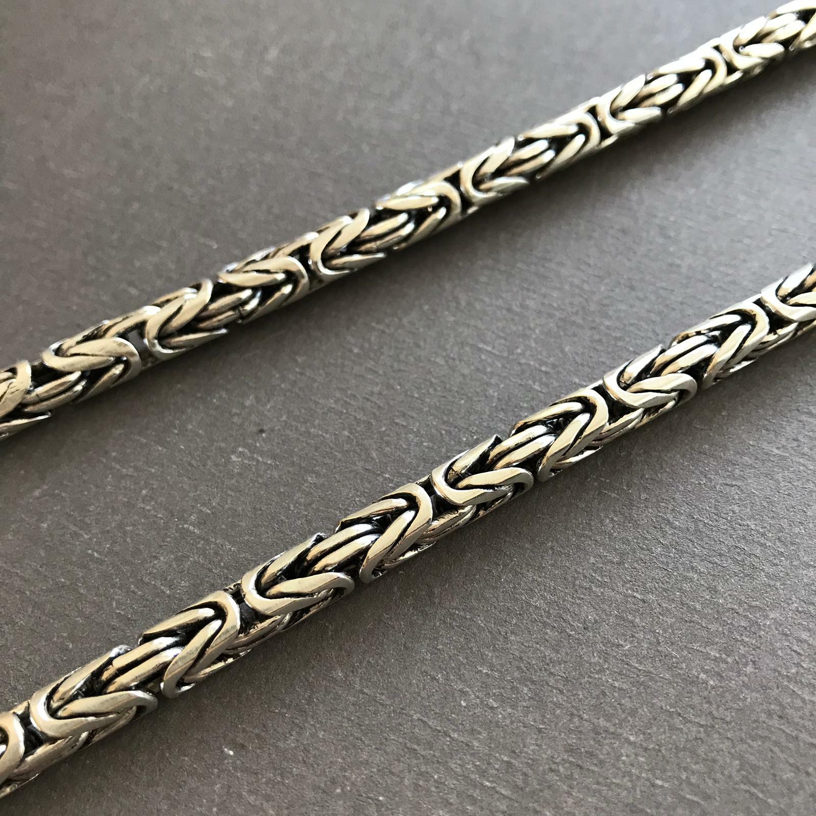 Pre-owned Handmade Mens Bali Byzantine Woven Chain Necklace 6.5mm 115gr 26inch 925 Sterling Silver