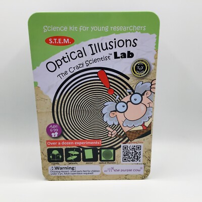 The Crazy Scientist Lab Optical Illusions 12+Experiments Kit Purple Cow Homescho