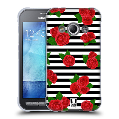 HEAD CASE DESIGNS FLORAL FASHION STRIPES SOFT GEL CASE FOR SAMSUNG PHONES 4
