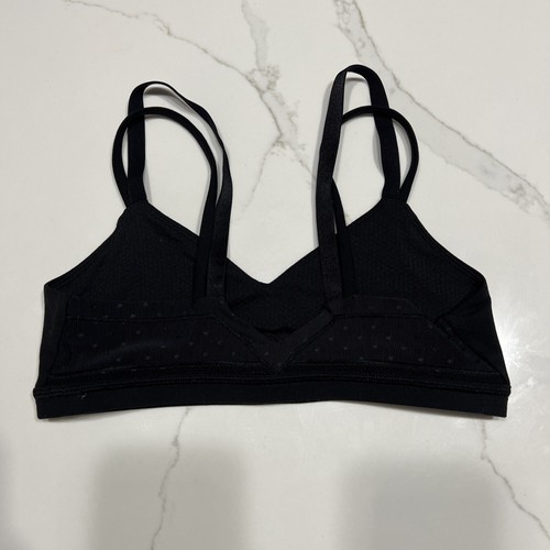Lululemon 4 Black Sports Bra Keyhole Front and Polka Swiss