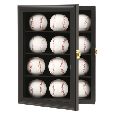 Verani 12 Baseball Display Case Cabinet Rack for Baseball Shadow Box