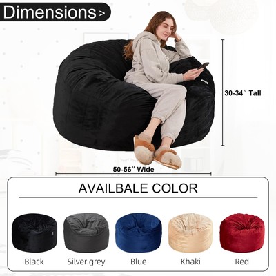 HABUTWAY Bean Bag Chair: Giant 4' Memory Foam Furniture Bean Bag Chairs for A...