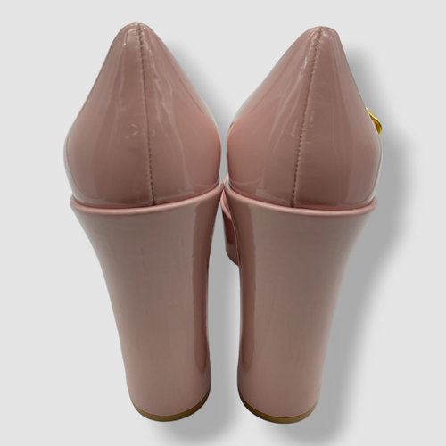 Pre-owned Stuart Weitzman Women's Pink Skyhigh Patent Platform Pump Heel Shoes Size 8
