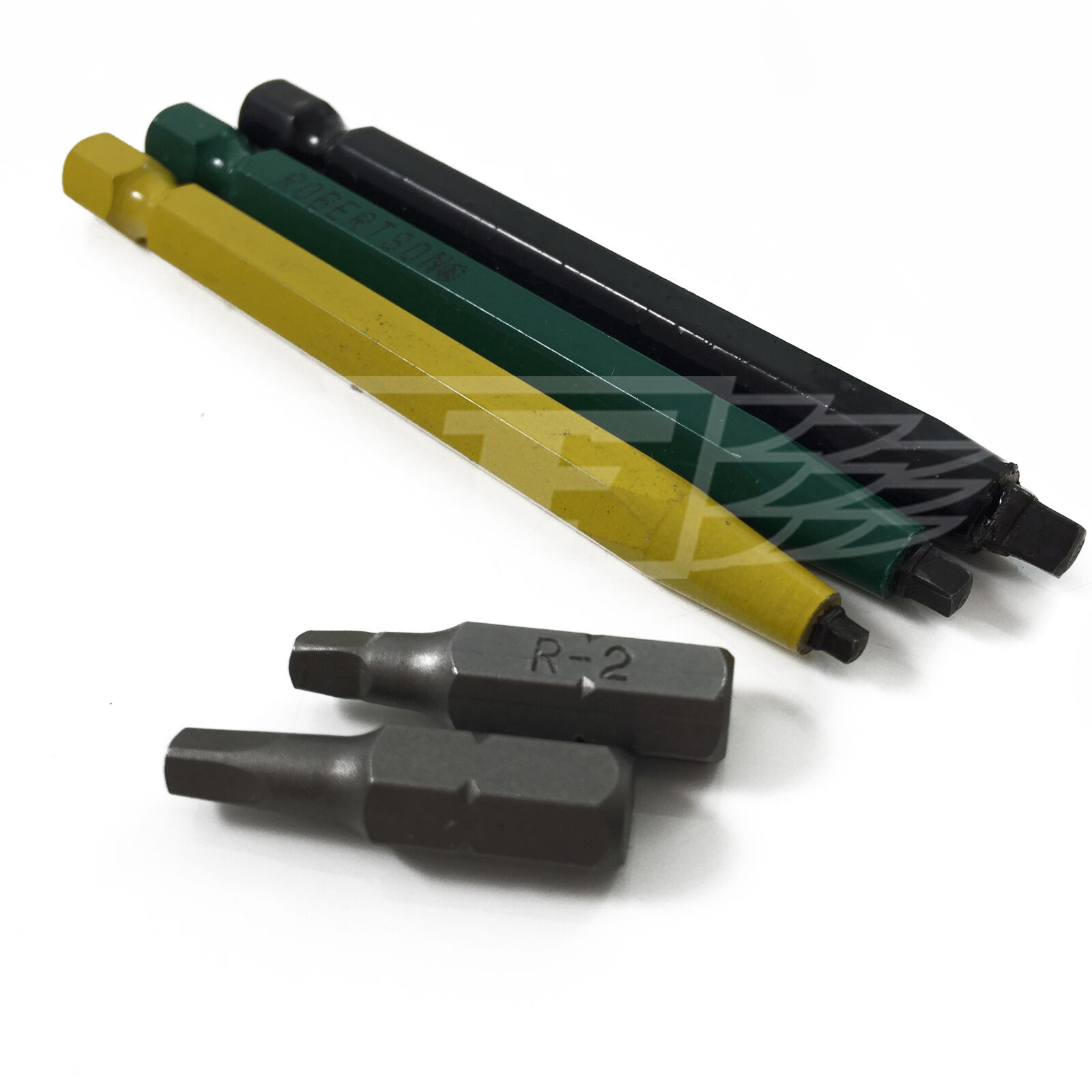Set of 4 square drive screwdriver bits 25mm long,No.0//1//2//3 for decking screws